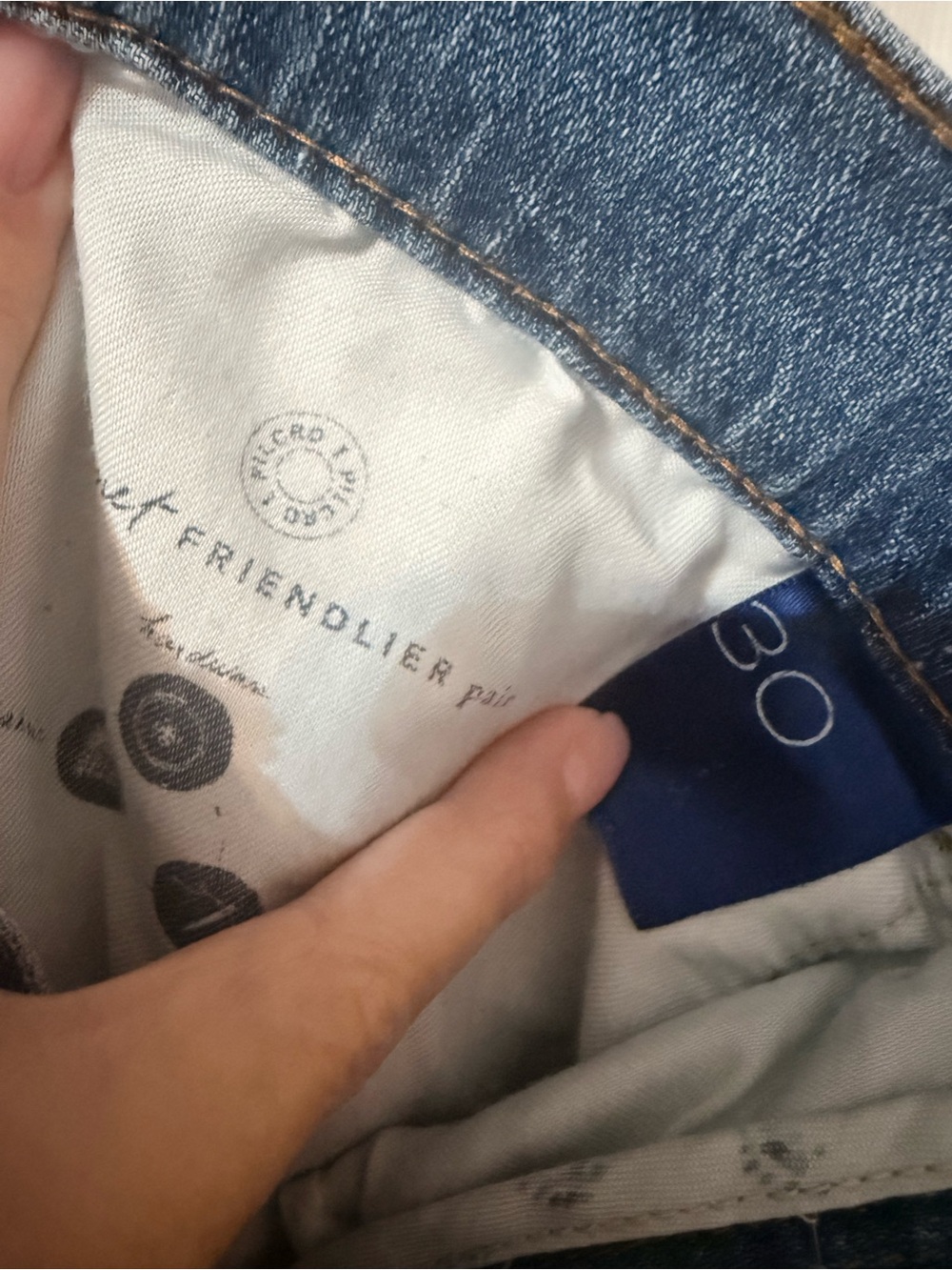 Anthropologie Pilcro Planet Friendly Blue Wide-Leg Distressed Jeans - Picture 3 of 6
